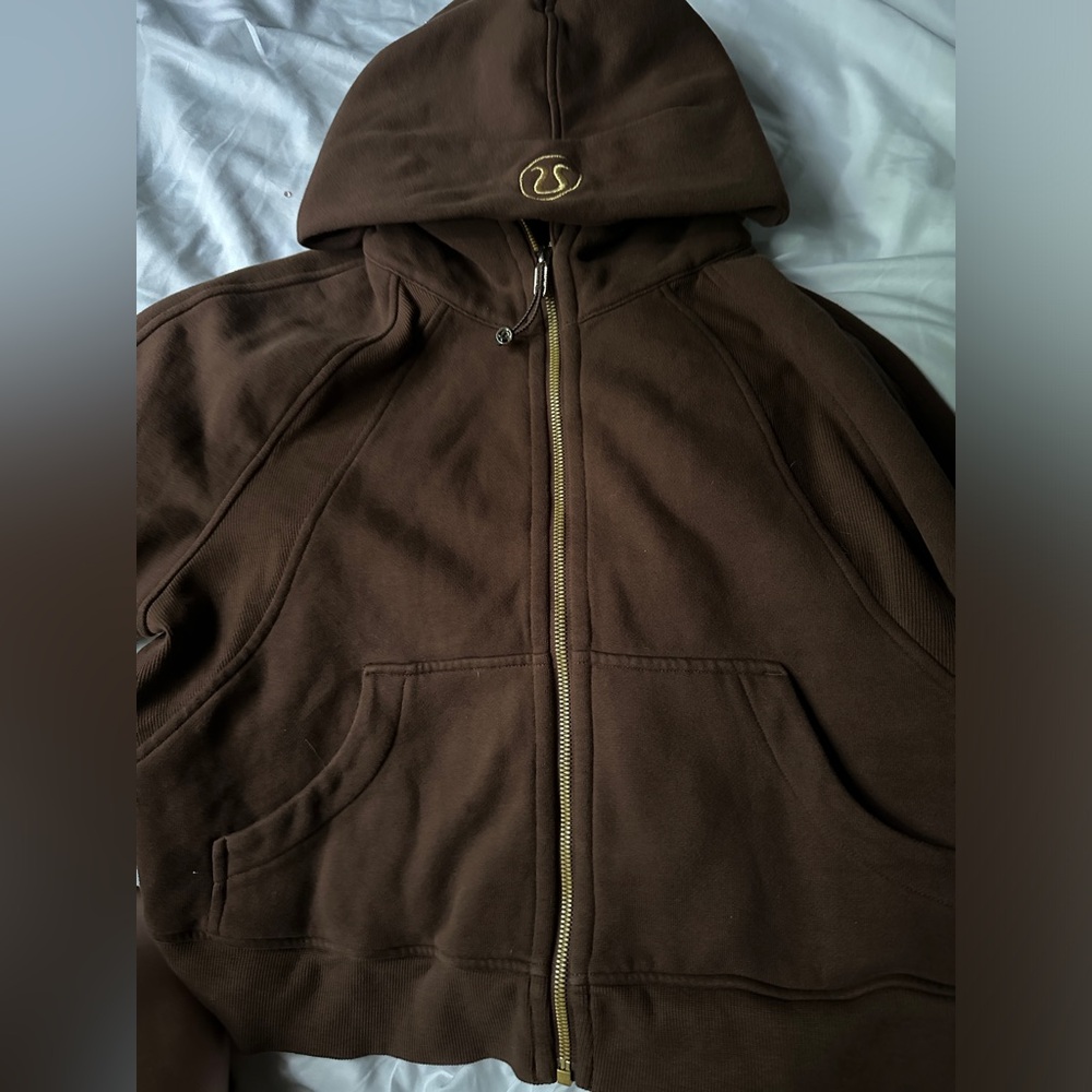 Lululemon Java and Gold Scuba Oversized Full Zip Hoodie